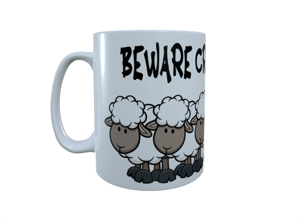 Sheep Ceramic Mug - Beware Crazy Sheep Lady